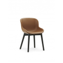 Hyg Chair Wood Full Upholstery, Black Oak/ Ultra Leather